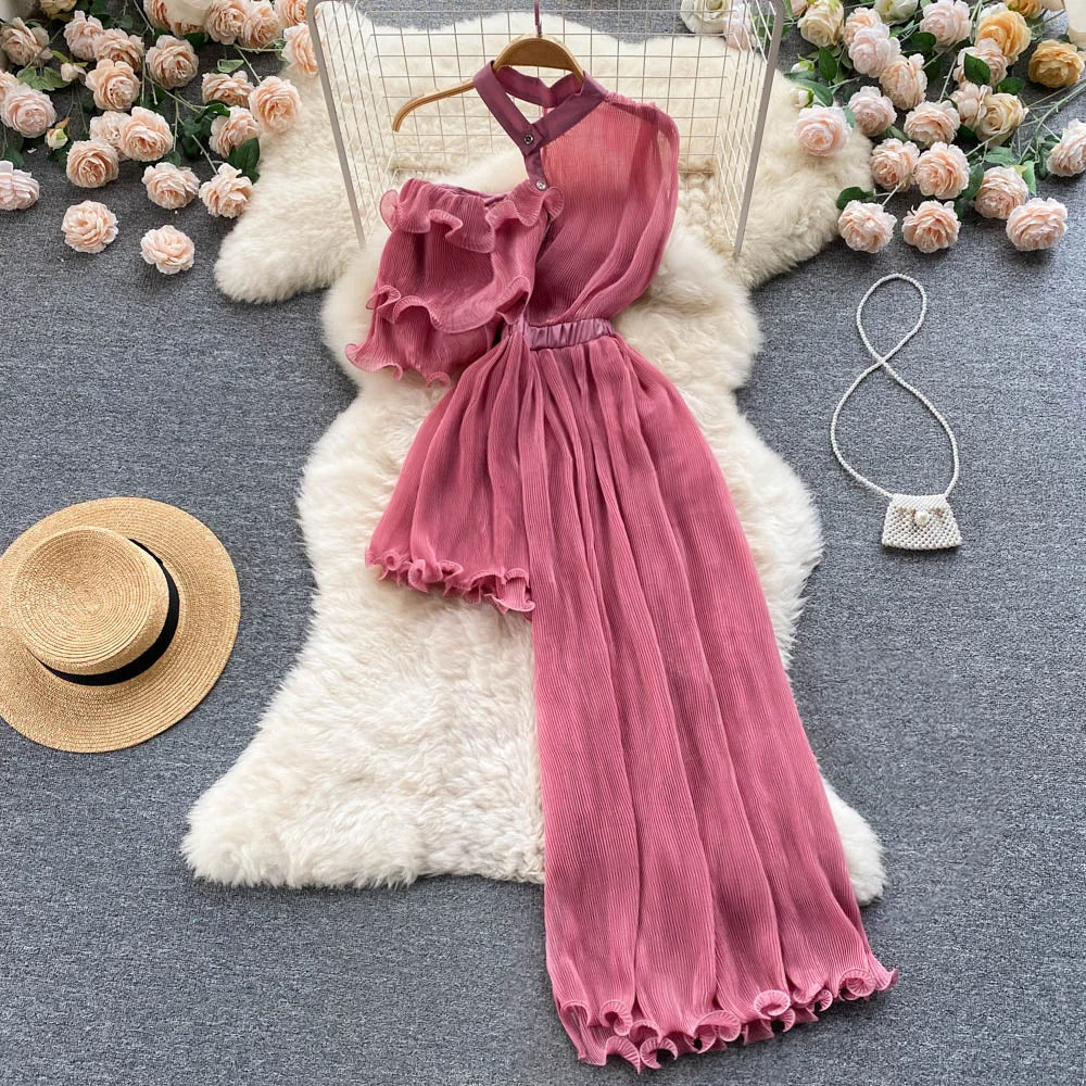 Slim Ruffled Off Shoulder Irregular Temperament Patchwork Dress