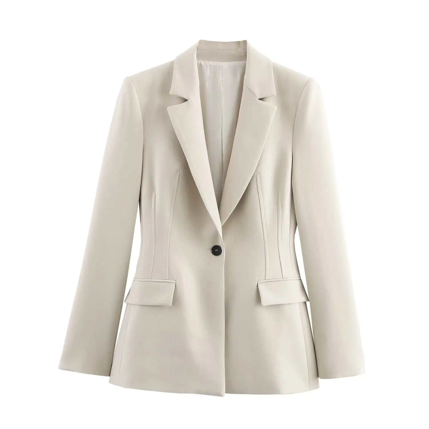 Vintage Chic Office Lady Suit V Neck Blazer Straight Loose Pants Set