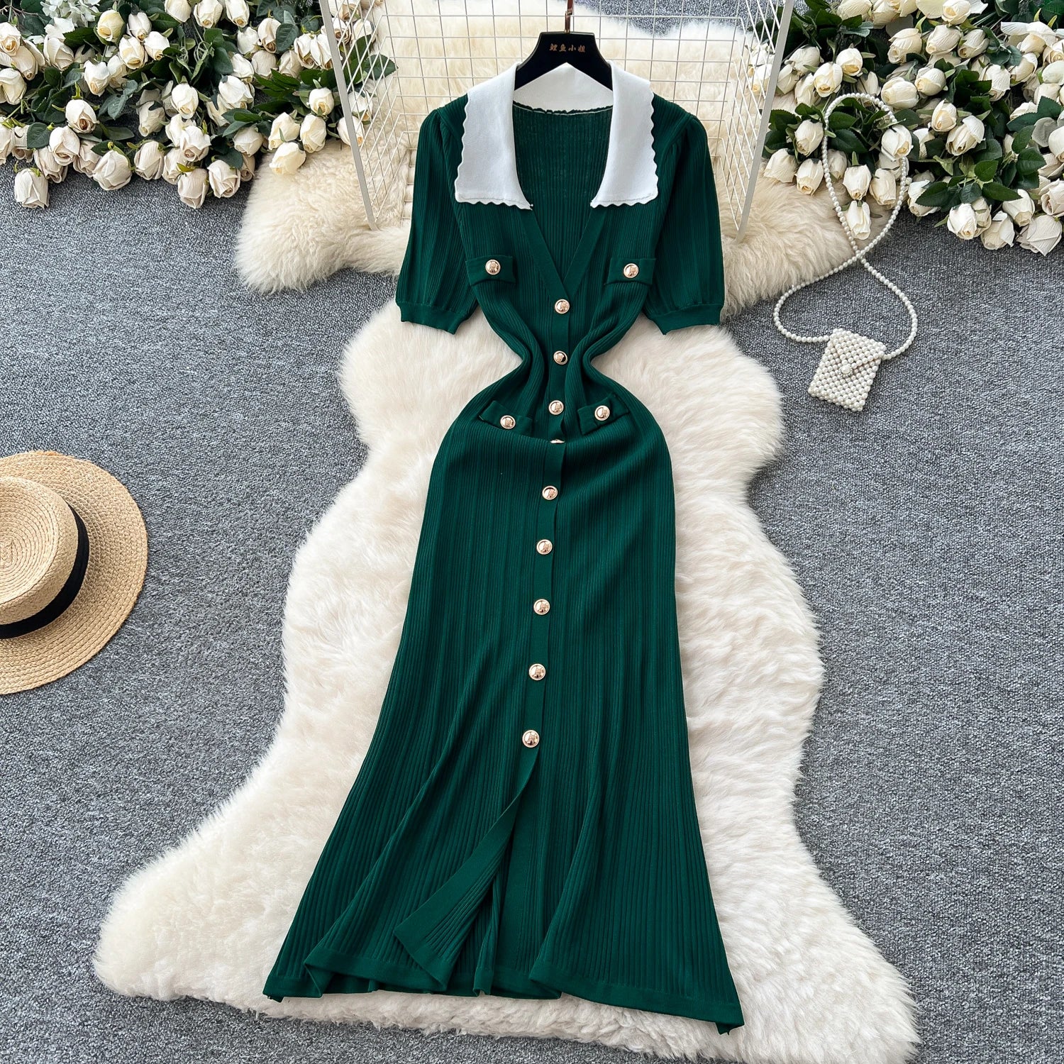 Retro Slim Fit Knitted Dress