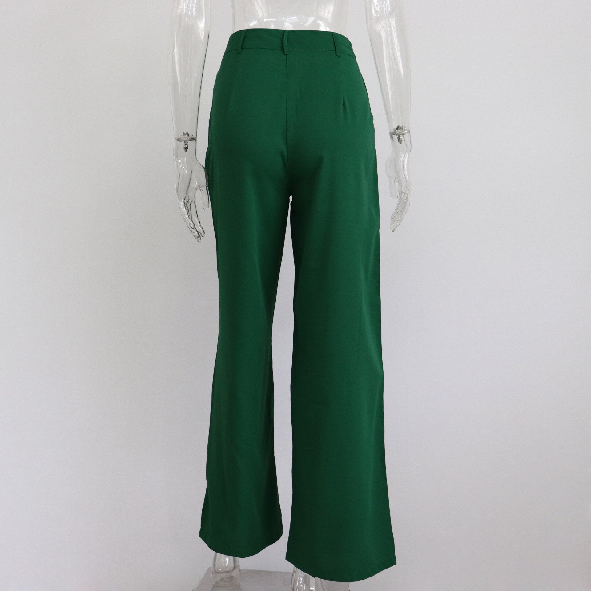 Casual High-waisted Straight Trousers