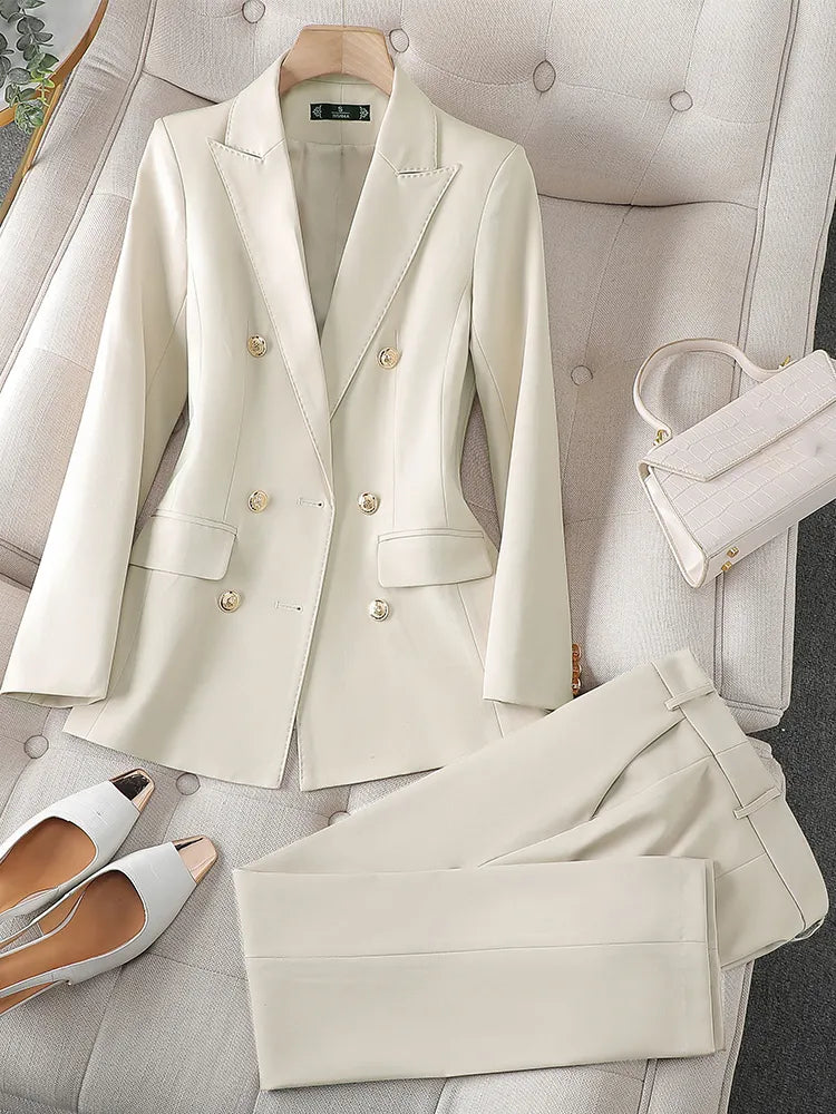 Blazer Jacket and Trouser High Quality Office Ladies Pant Suit