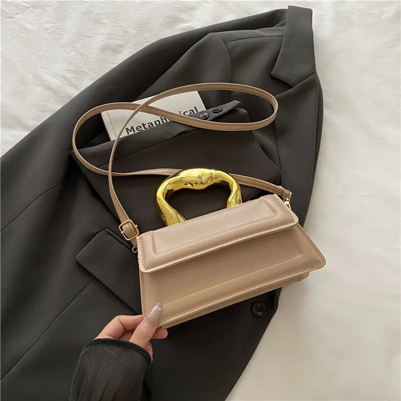 Pu Leather Mini Square Crossbody Tote Handbag