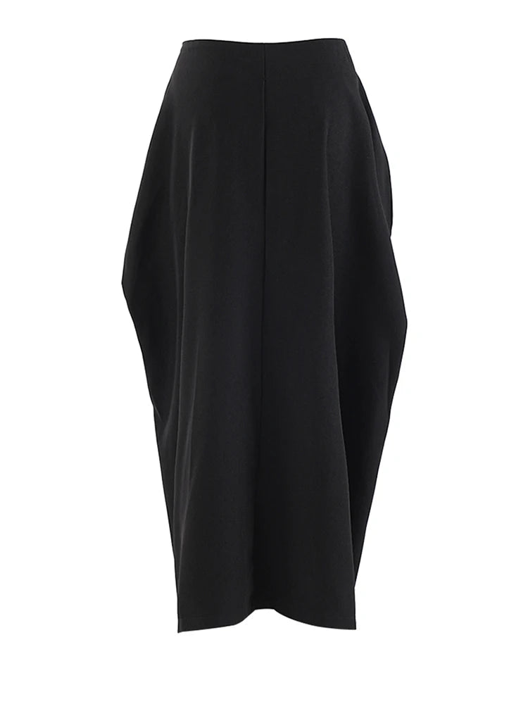 High Waist Irregular Shaped Elegant Midi Half-body Skirt
