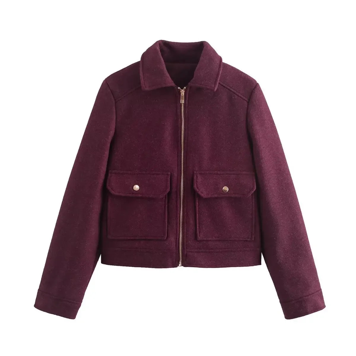 Casual Soft Tweed Zipper Jacket
