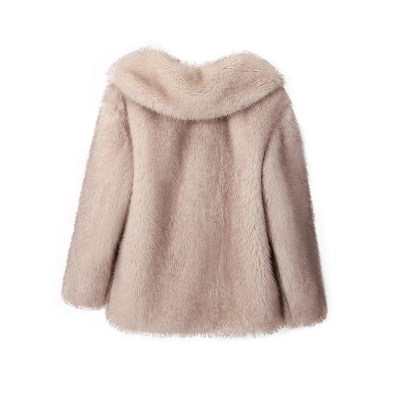 Faux Fur Long Fluffy Overcoat Outerwear