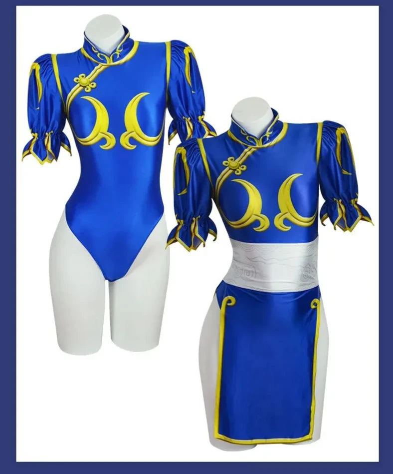 Chun Li Cosplay Dress Full Set Jackie Kung fu Halloween Party Suit