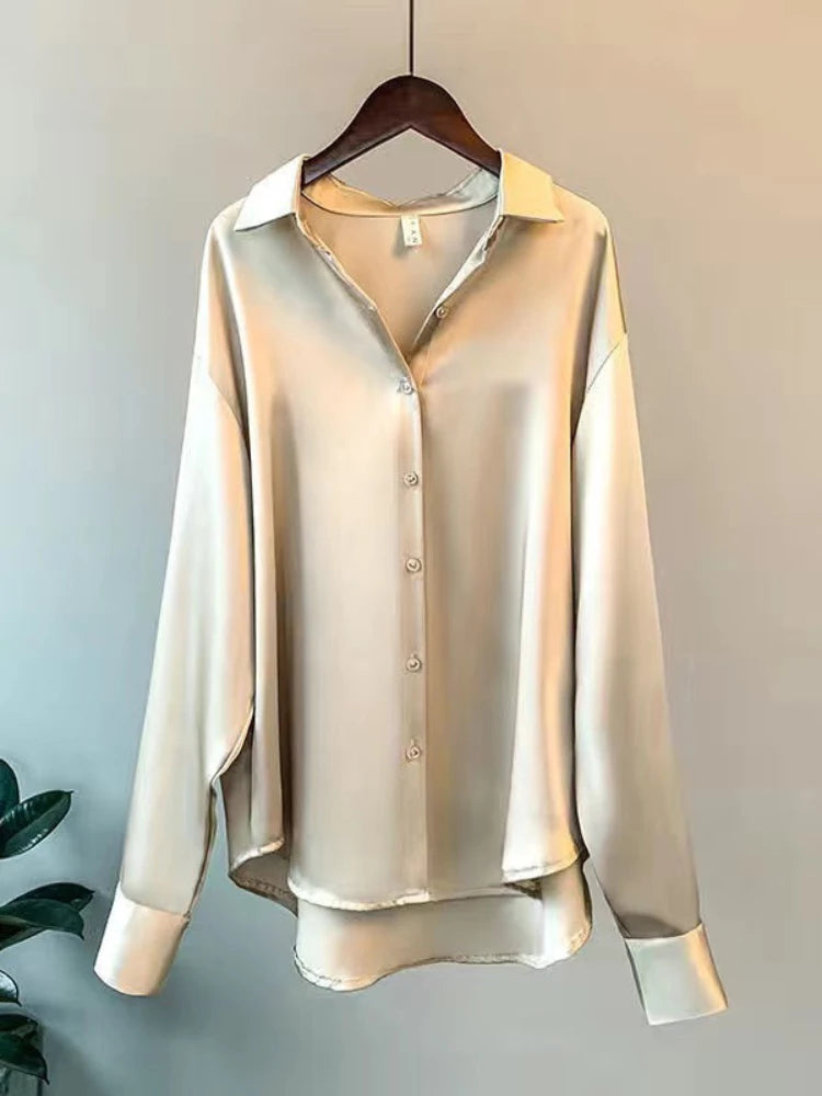 Casual Office Lady Silk Blouses