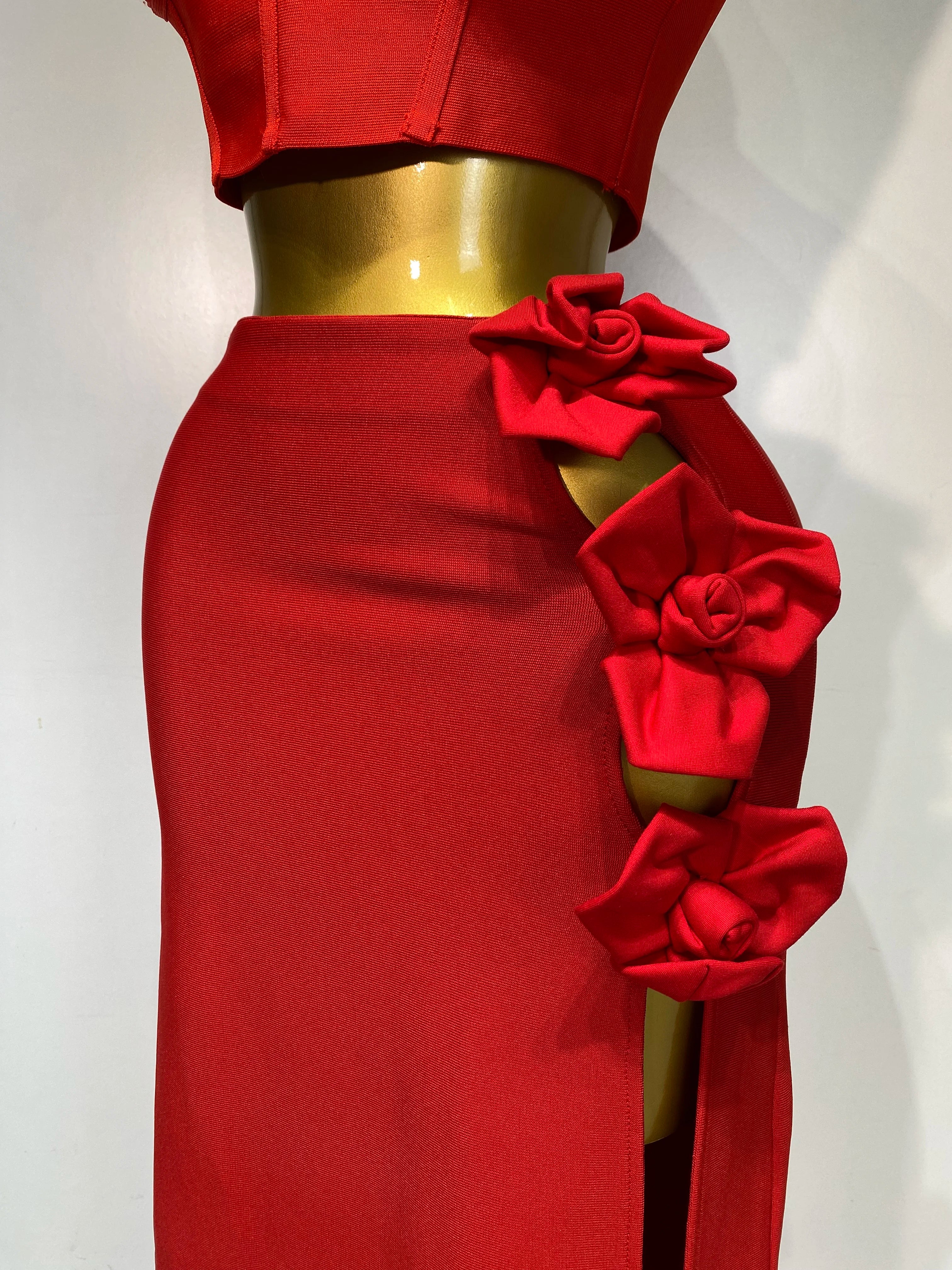 Elegant Tight Bodycon Bandage Long Two Piece Skirt And Top