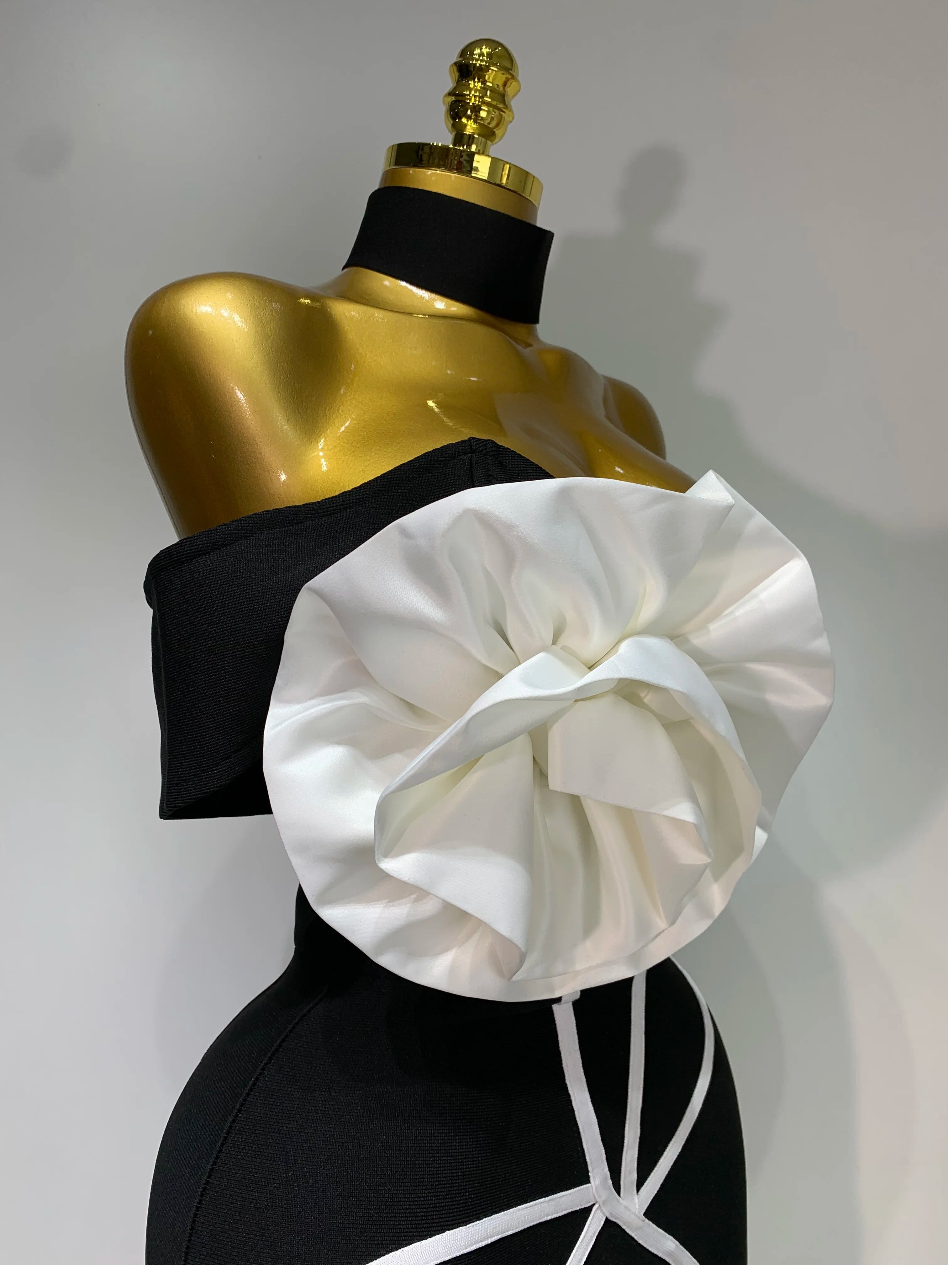 Off Shoulder Flower Mini Bodycon Bandage Dress