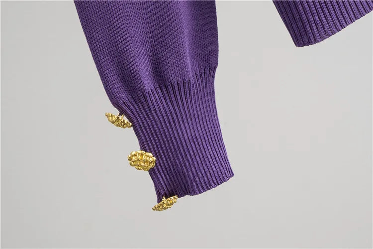 Elegant Slim Knitted 2 Piece Sets Sweater Tops High Waist Straight Pants Outfit