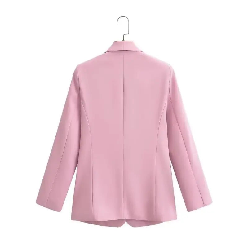 Elegant Blazer Pants Set Loose Lapel Single-breasted Jacket Coat Wide Leg Trousers Matching Suits