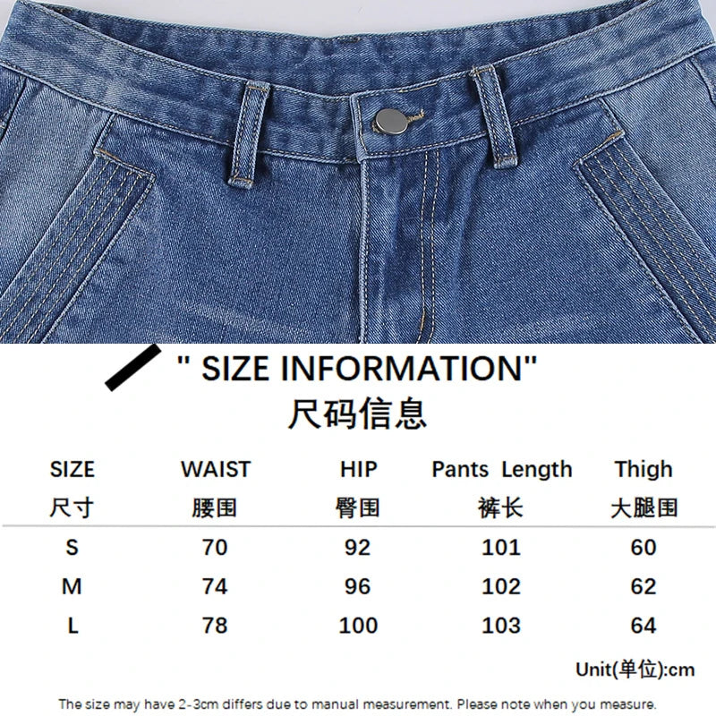 printed Cargo Jeans Y2K High Waist Streetwear Baggy Straight wide leg jeans