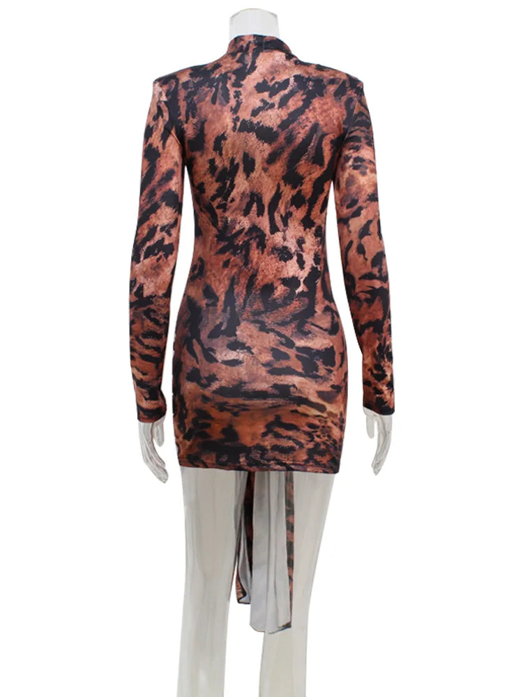 Elegant Turtleneck Long Sleeves Sheath Folds Bandage Slim Dress
