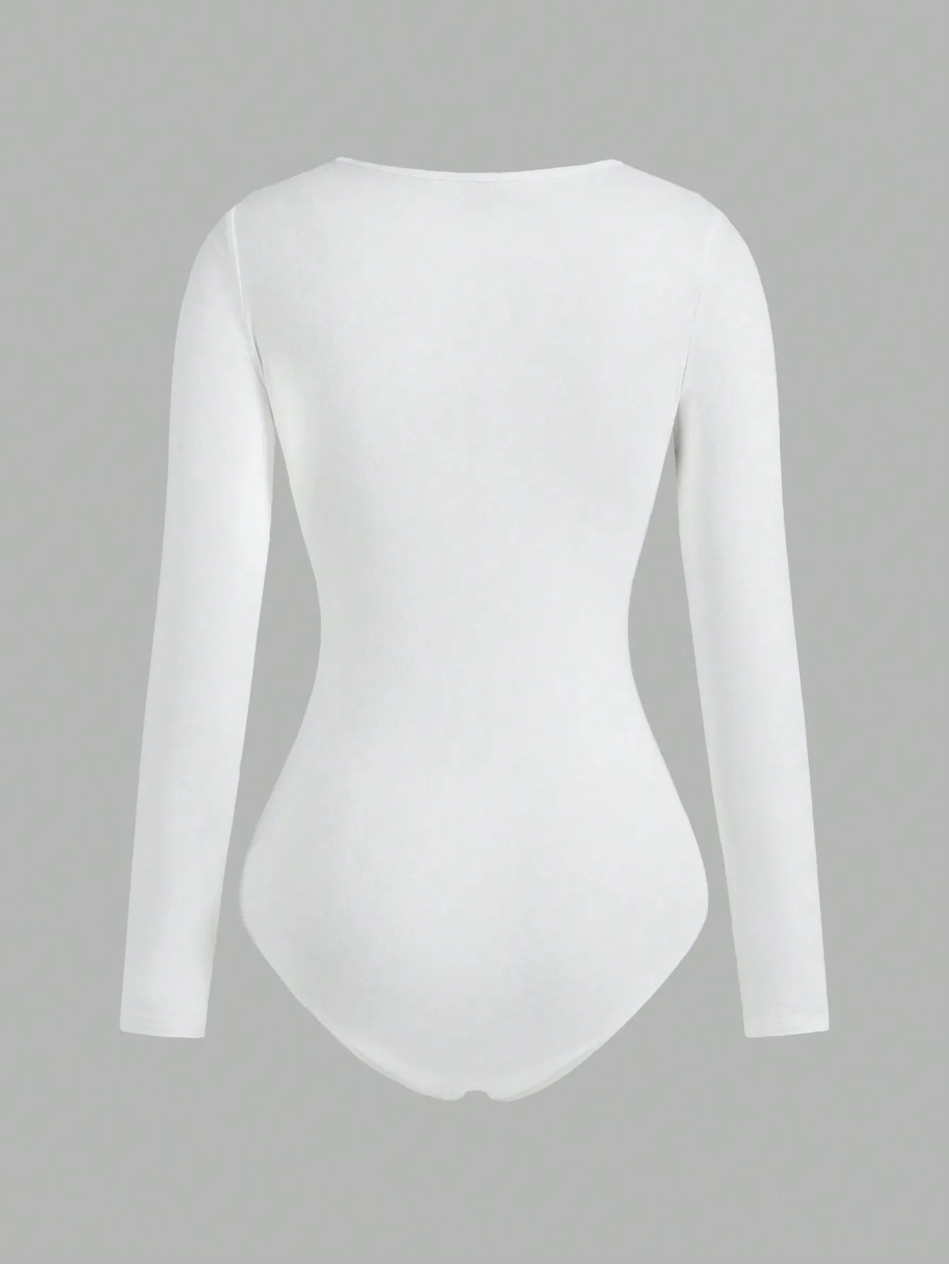 Three Piece Long Sleeve Square Neck  Open Crotch One-Piece Bodysuit