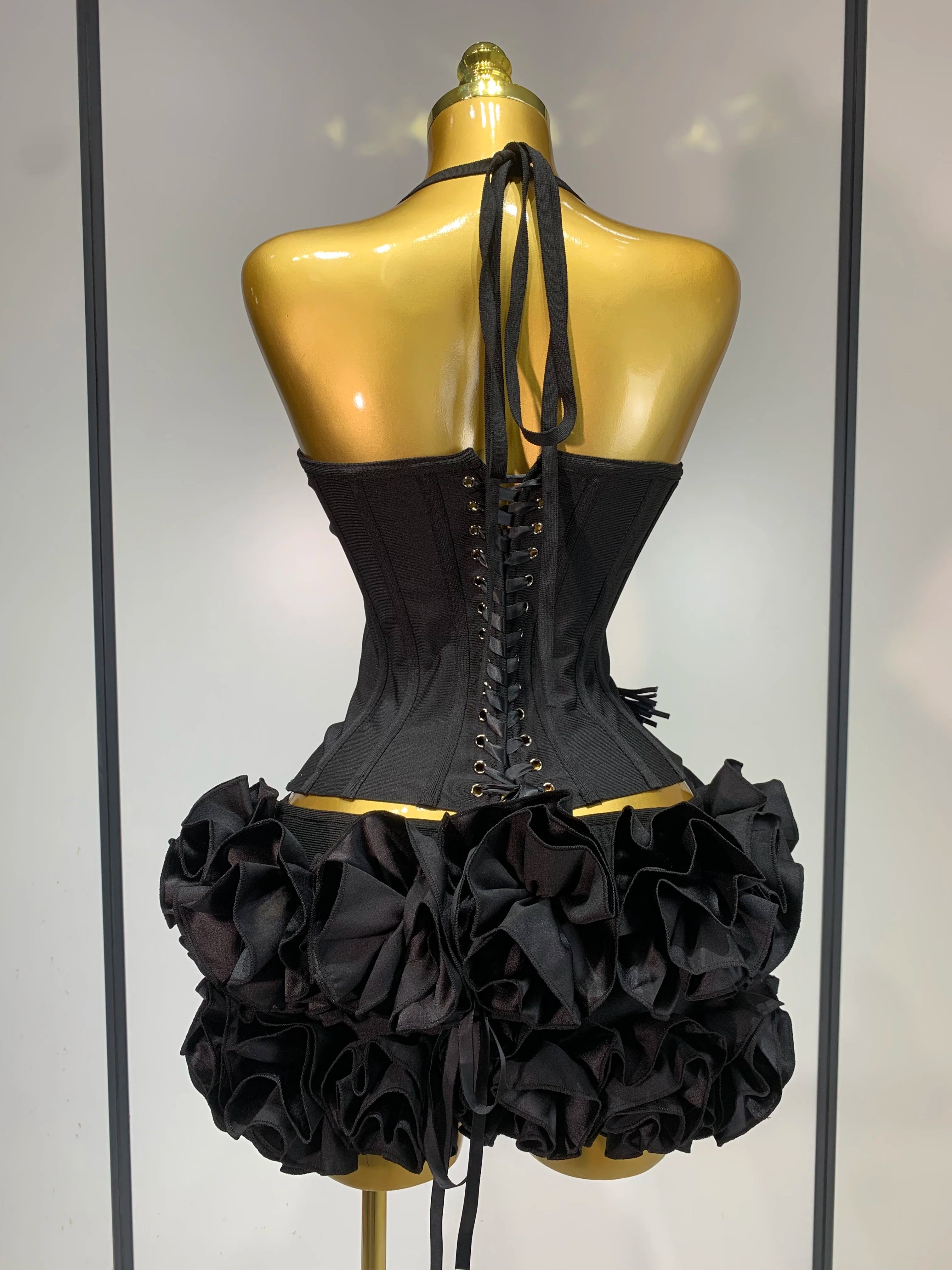 Elegant Luxury Halter Bandage Cocktail Dress