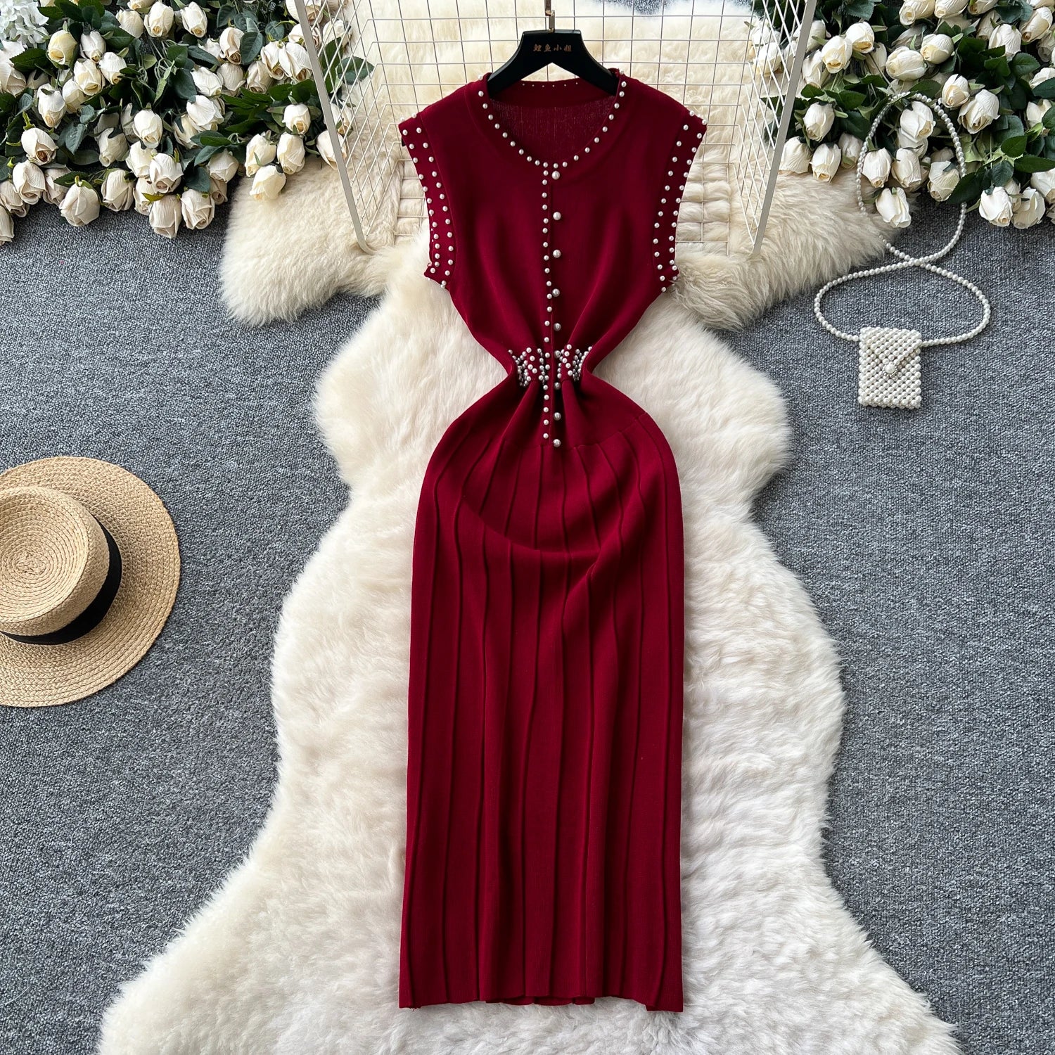 Knitting Sleeveless O Neck Slim Sundress