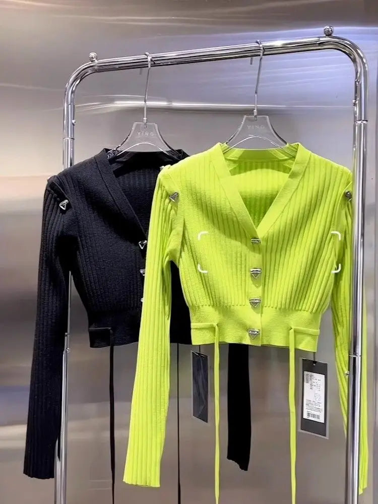 Long Sleeve Patchwork Short Sweaters Top