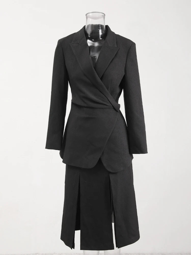 Two Pieces Suit New Lapel Long Sleeve Women Suit