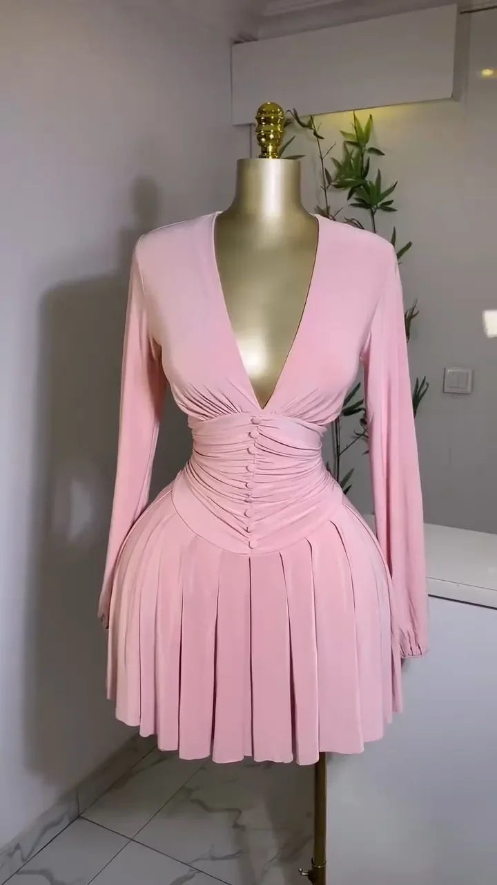 Long Sleeve Elegant Mini Dress