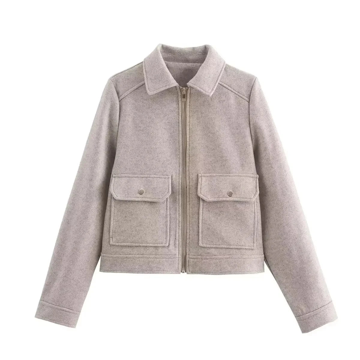 Casual Soft Tweed Zipper Jacket