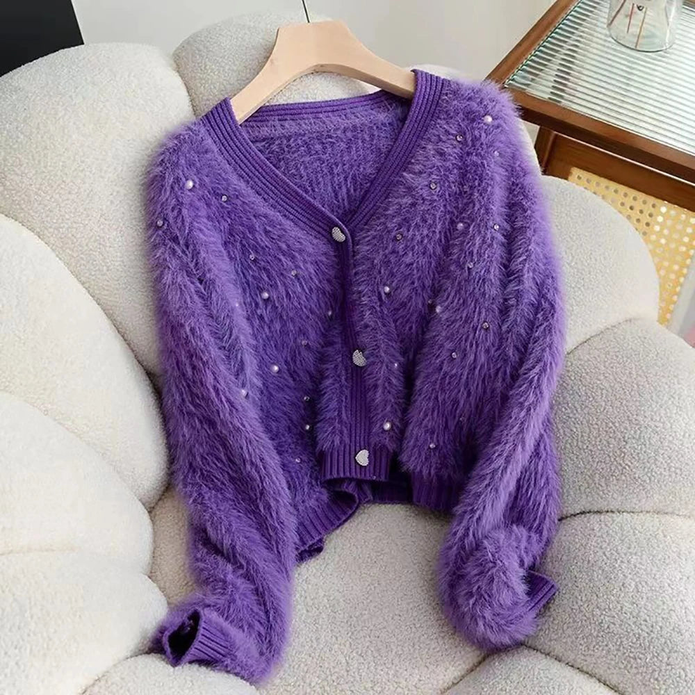 Winter Knitted Oversize Long Sleeve Elegance Sweater Cardigans