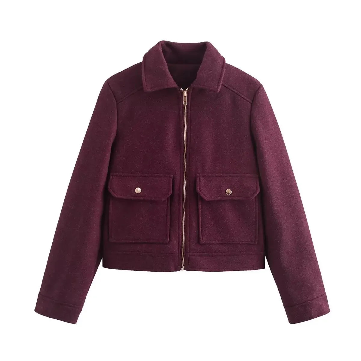 Casual Soft Tweed Zipper Jacket