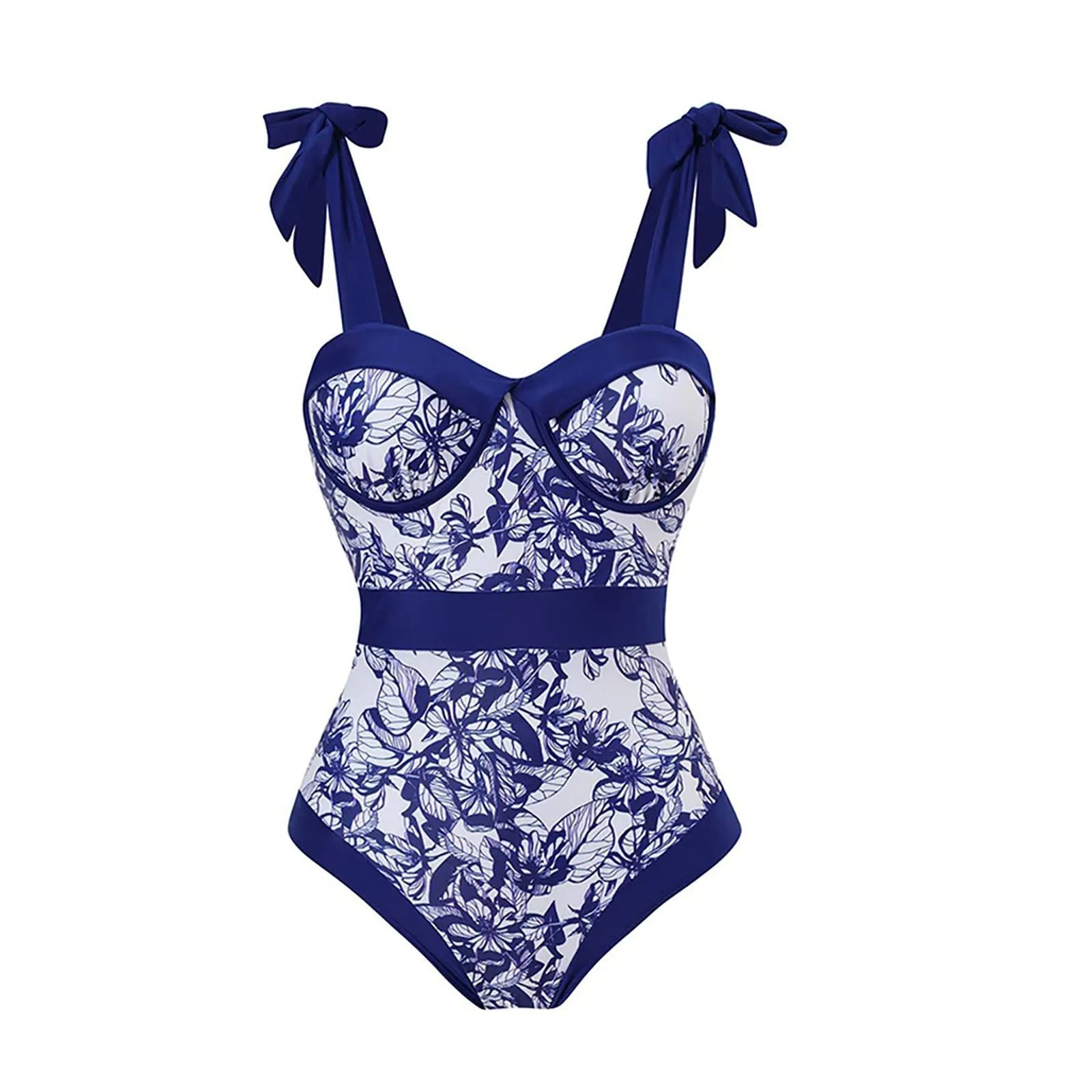 2-Piece  Push Up Floral Printed Ruffle Bikinis Strappy Bandage Swimwear Brazilian Bathing Suit