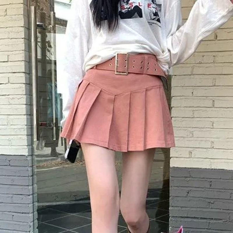 Korean High Waist Pleated Skirts