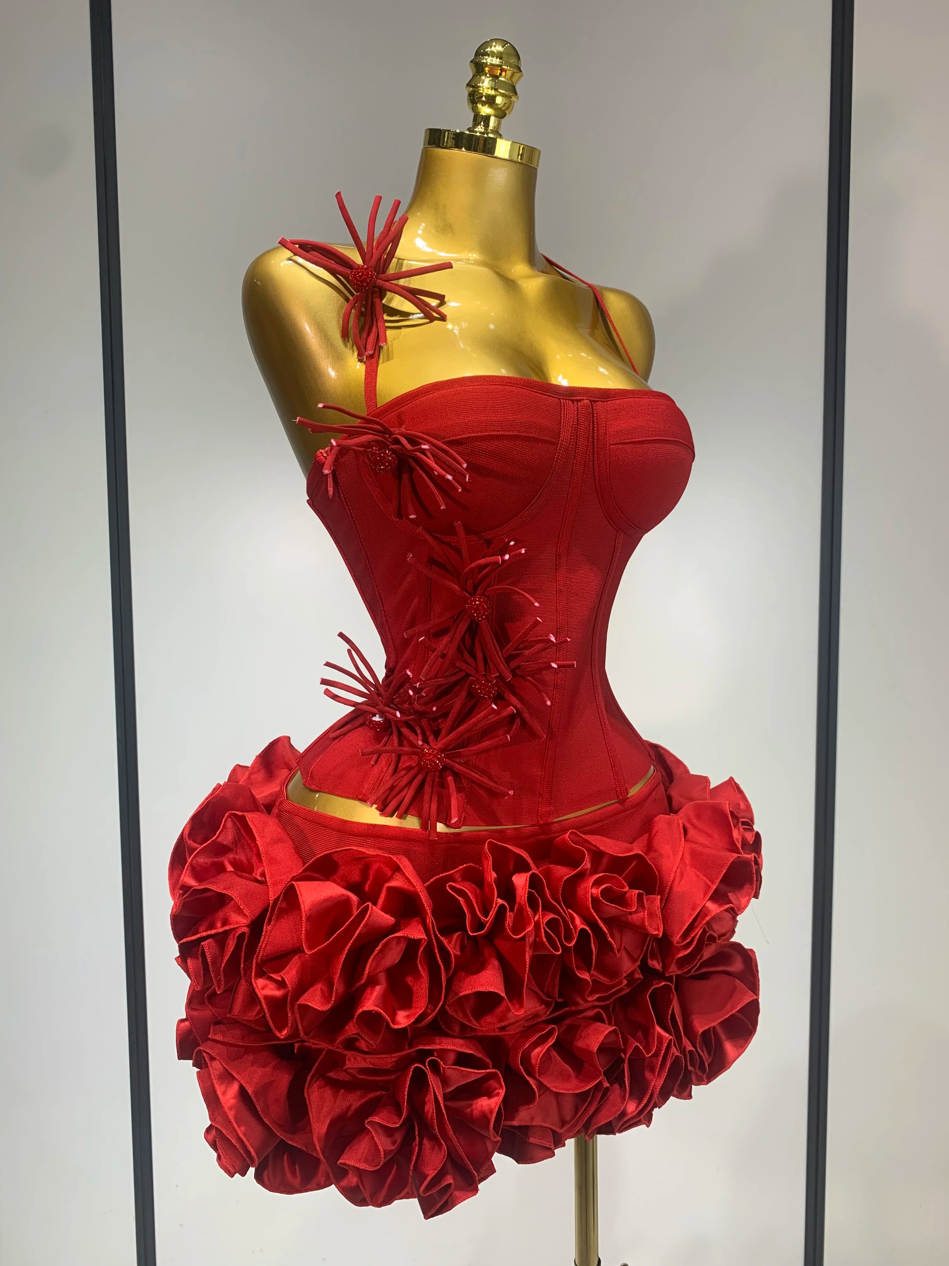 Elegant Luxury Halter Bandage Cocktail Dress