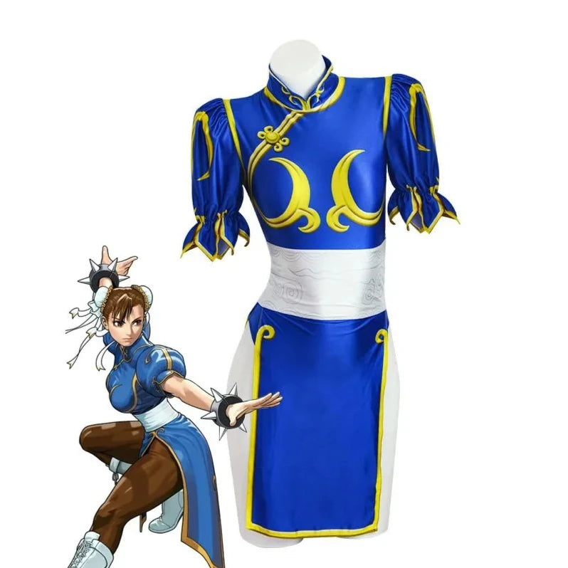 Chun Li Cosplay Dress Full Set Jackie Kung fu Halloween Party Suit