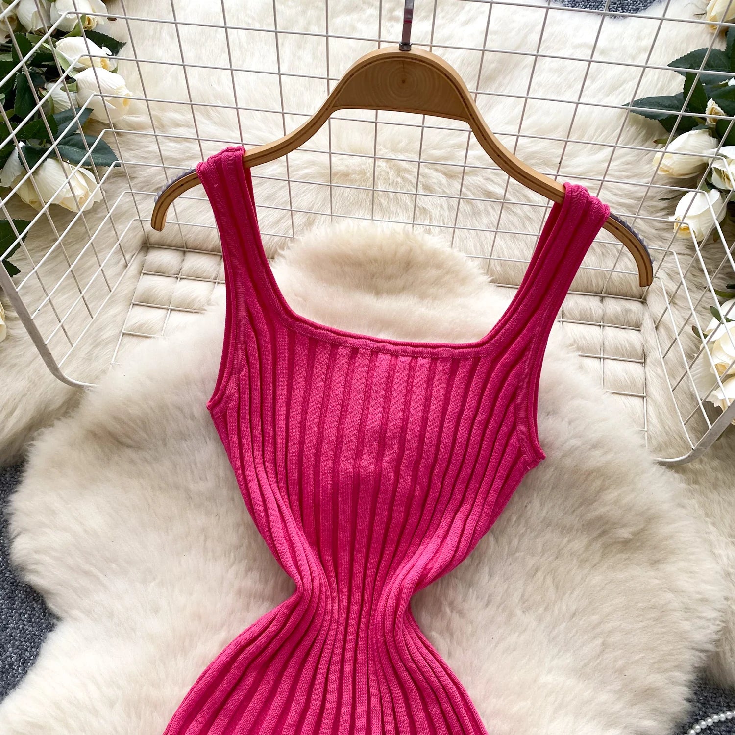 Vintage Sleeveless Elastic French Style Dress