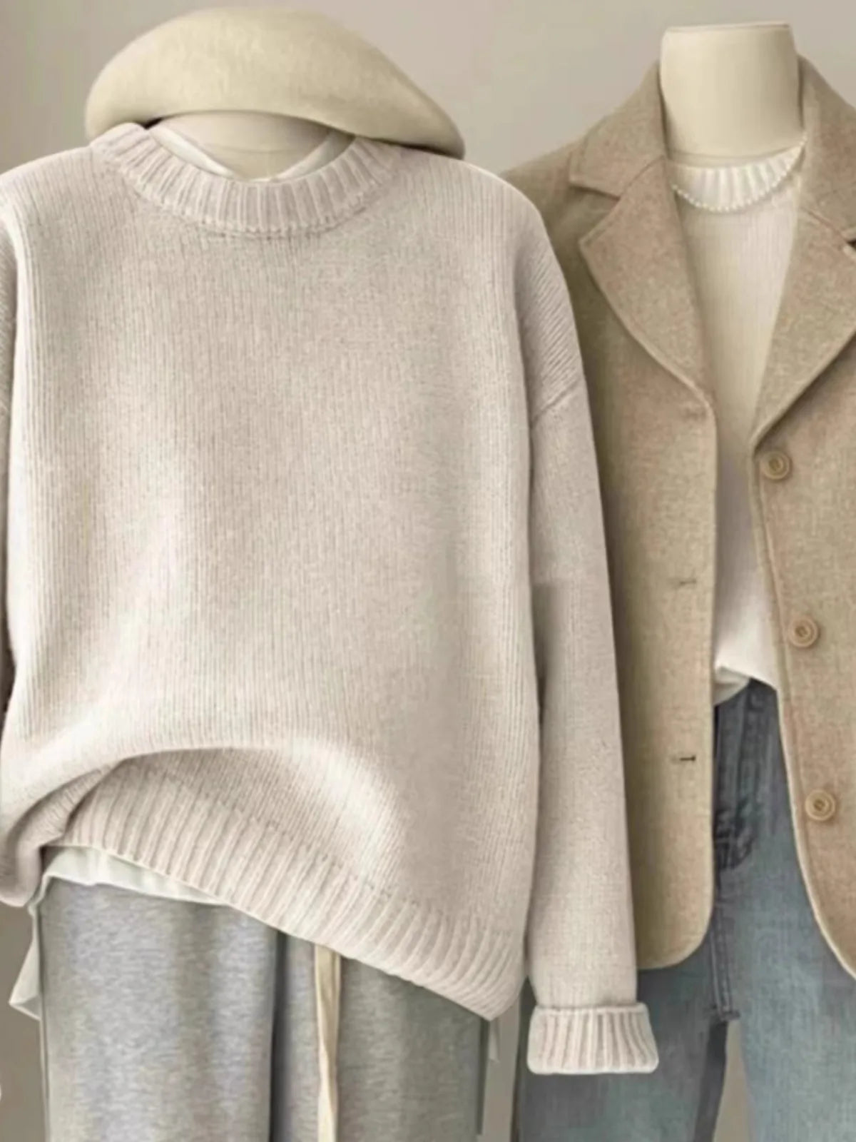 Soft waxy round neck 100 pure cashmere sweater