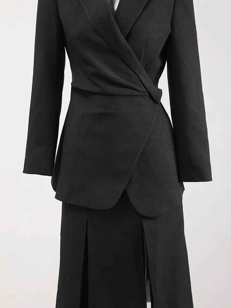Two Pieces Suit New Lapel Long Sleeve Women Suit