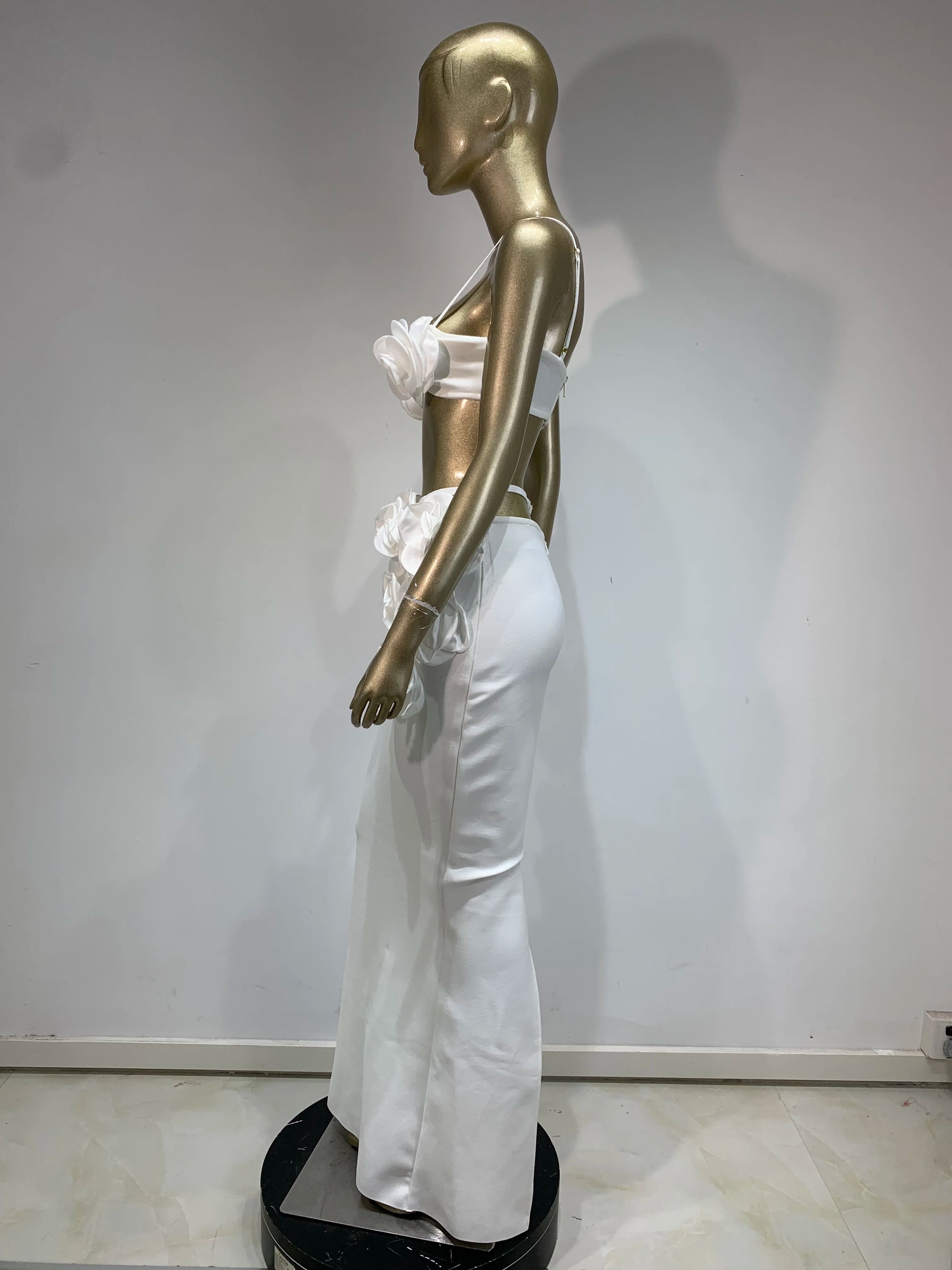 Backless Halter Maxi Long Bandage Skirt Set