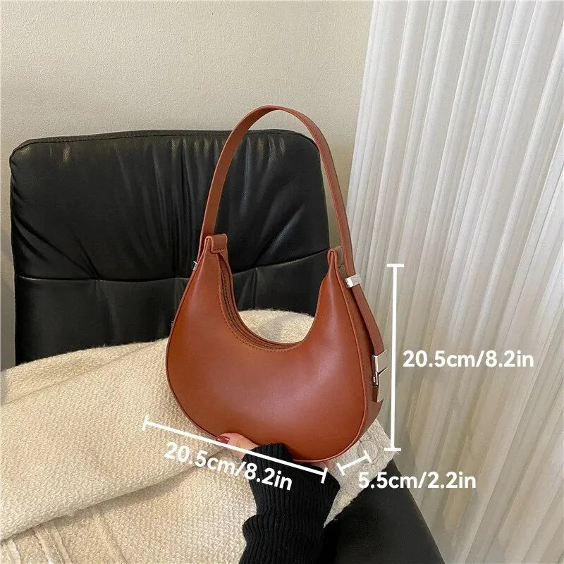 One Shoulder French Niche Crescent Shape Underarm Bag