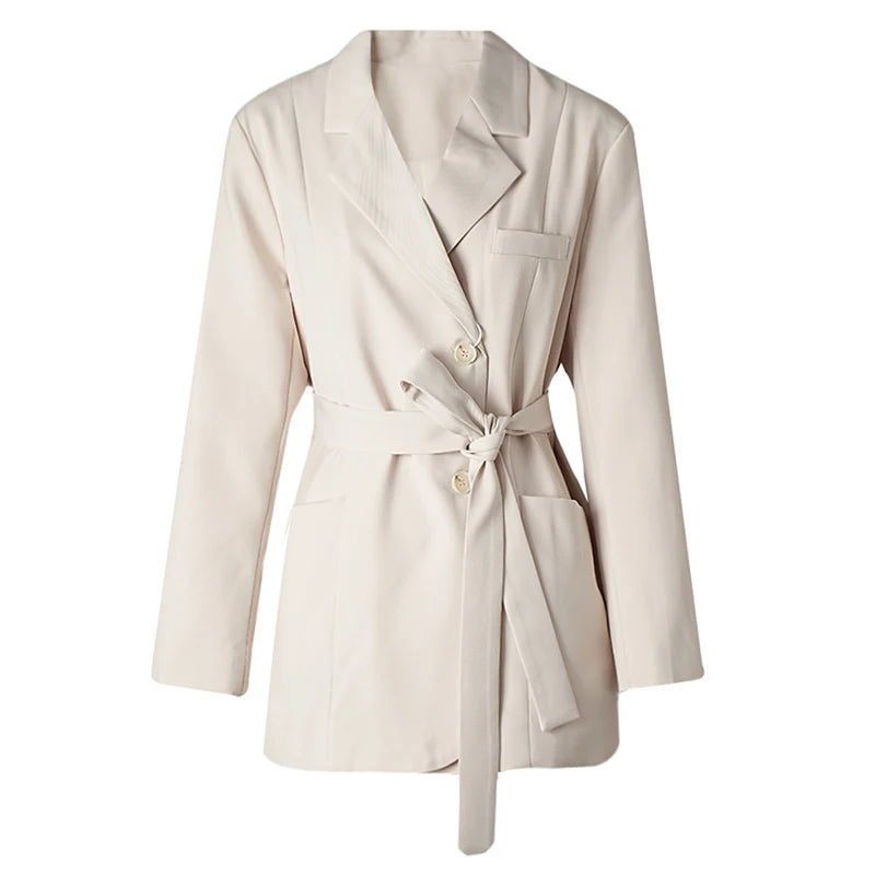 Elegant Lapel Long Sleeve Blazer Jacket