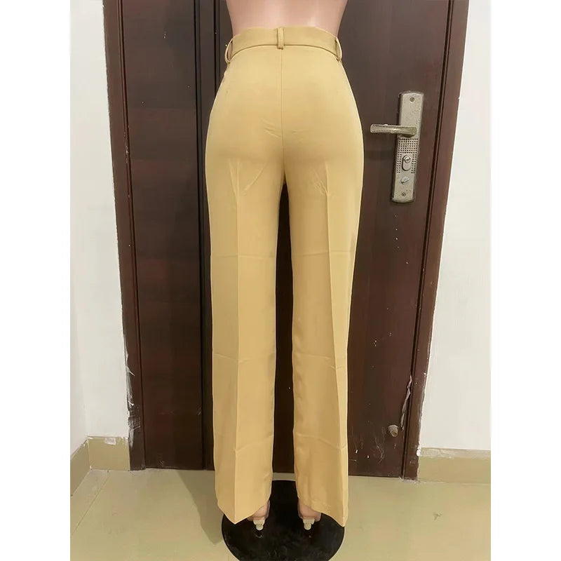 Casual Bodycon Loose Fit Midi Waist Trousers