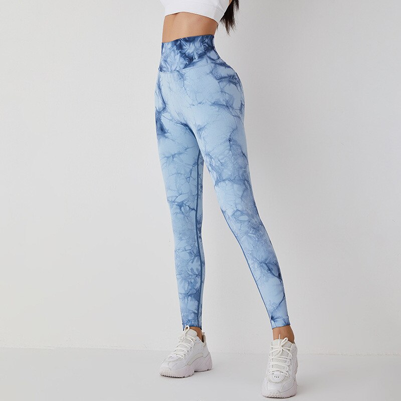 Seamless Tie Dye Yoga Pants Sports Leggings