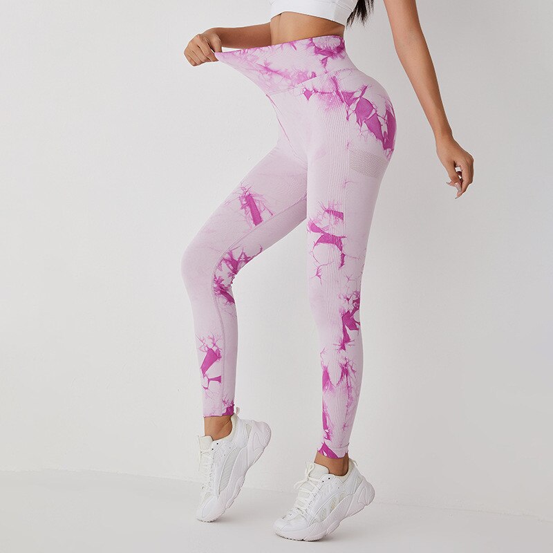 Seamless Tie Dye Yoga Pants Sports Leggings