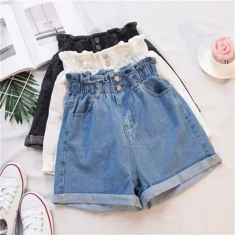 Elastic Waist Loose Casual Wide Leg Shorts for Women