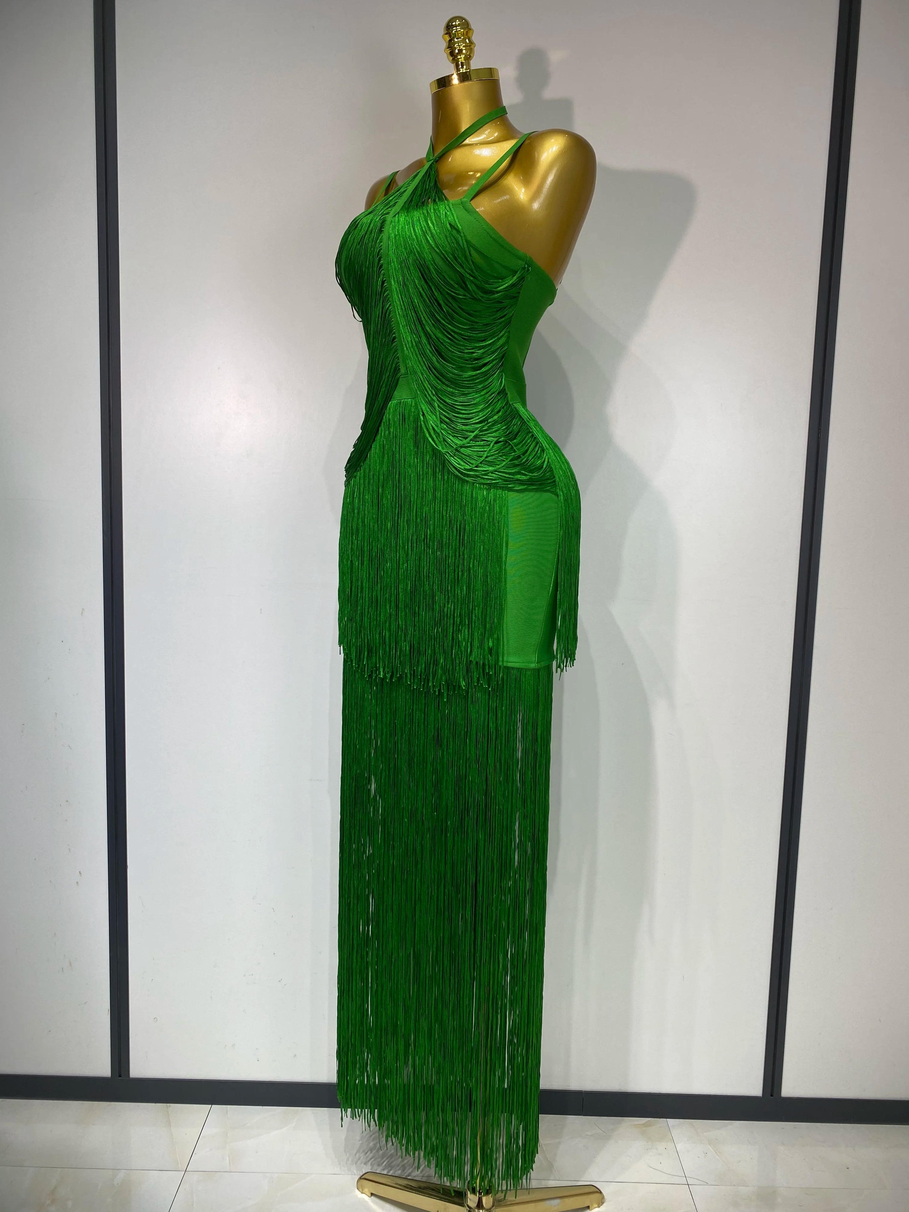 Backless Tassel Bodycon Bandage Dress