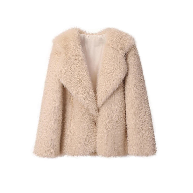 Faux Fur Long Fluffy Overcoat Outerwear