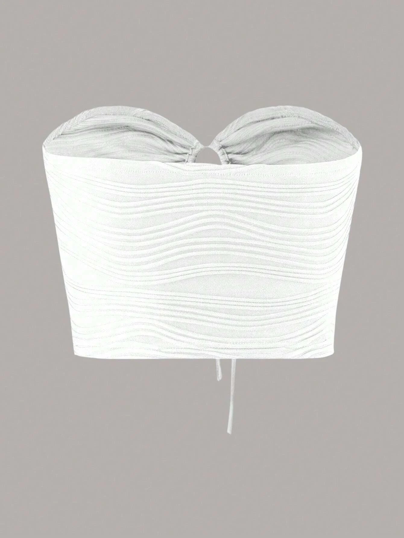 Drawstring Ruched Cut Out Front Tube Top