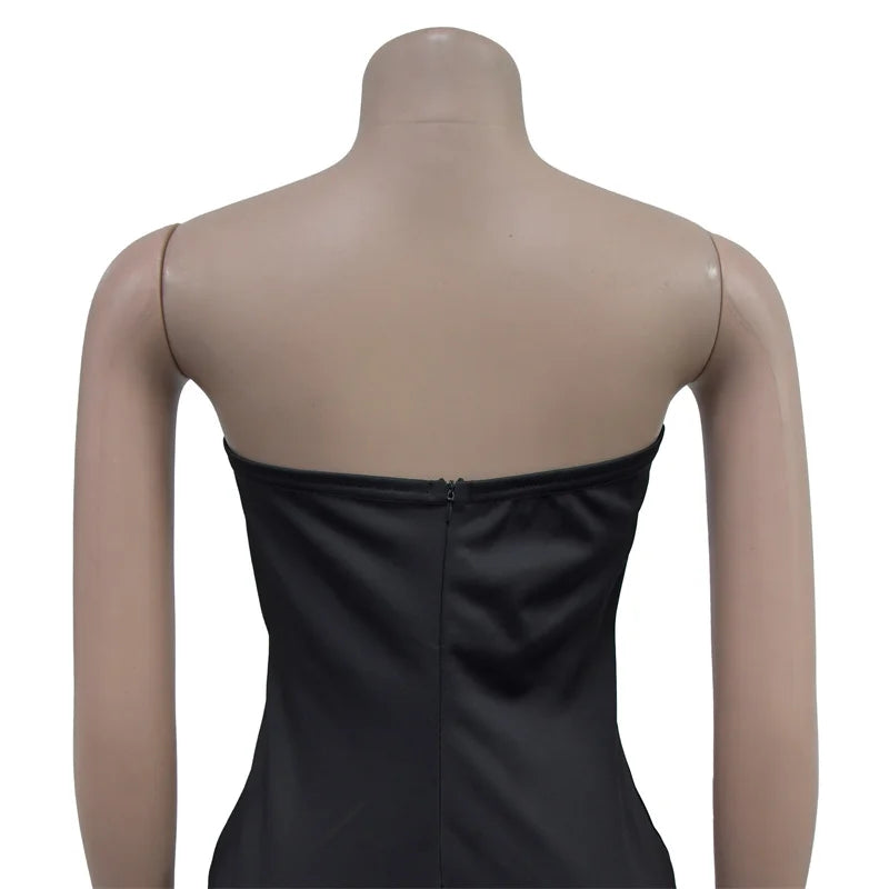 Strapless Sleeveless Loose Wide Leg Backless Cut Out Jumpsuits
