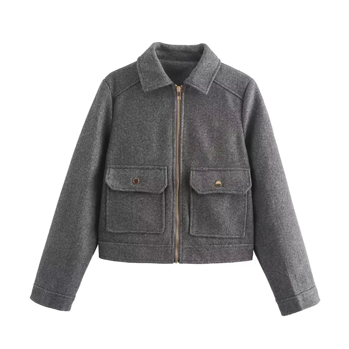 Casual Soft Tweed Zipper Jacket