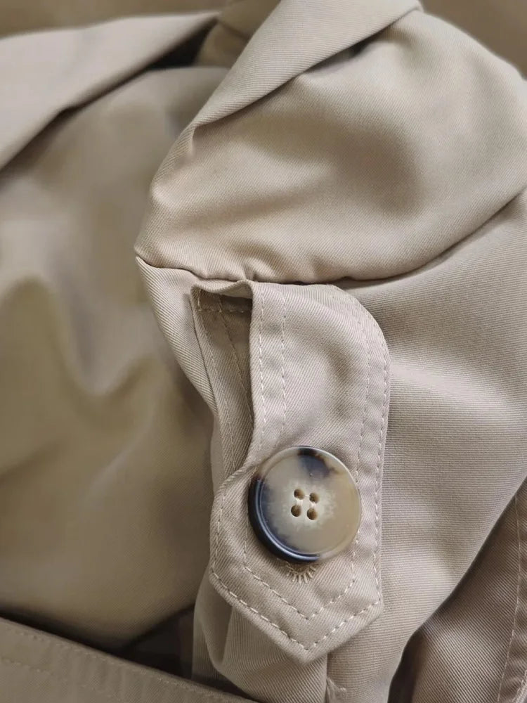 Slim Turn-Down Long Sleeve Trench Coats