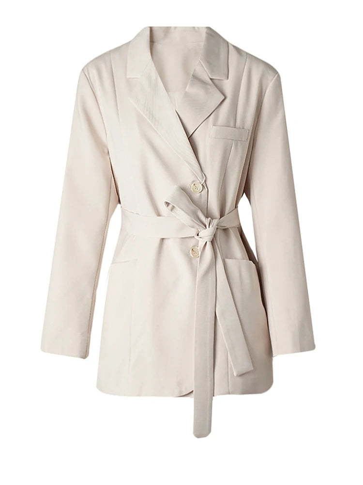Elegant Lapel Long Sleeve Blazer Jacket