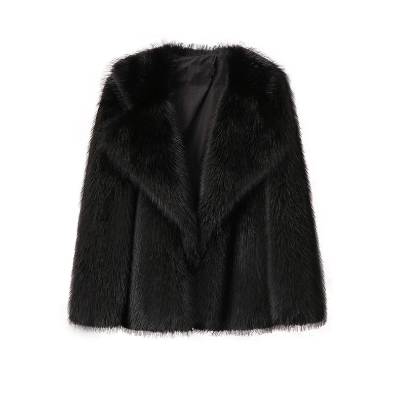 Faux Fur Long Fluffy Overcoat Outerwear