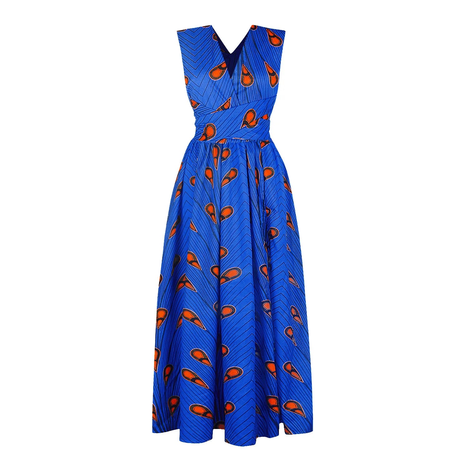 African Style High Waist Printed Floor Length Gown