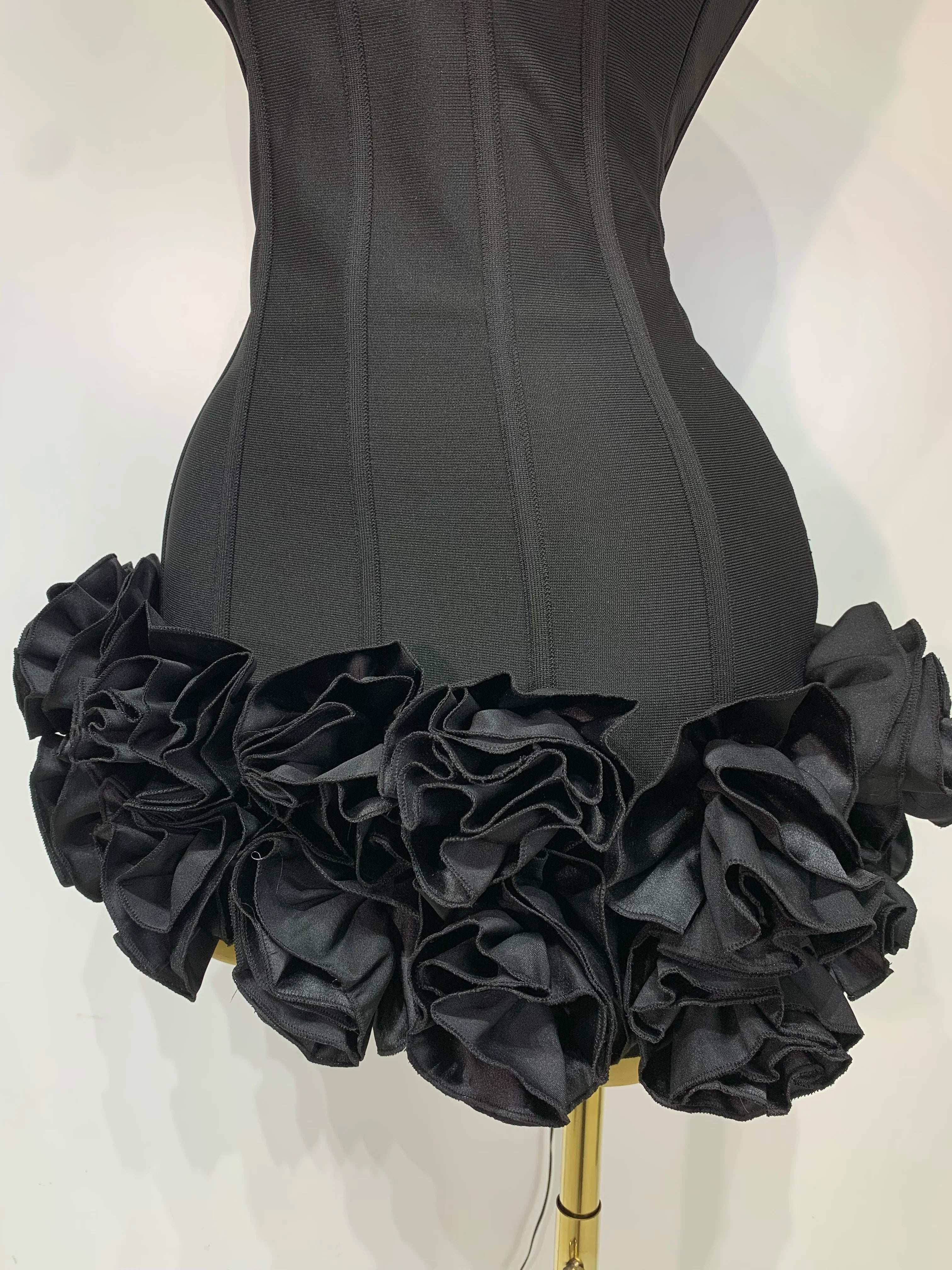 Strapless Backless Flower Embellished Mini Bodycon Bandage Dress